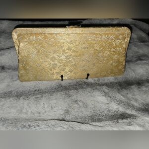 Vintage Upholstery‎ Brocade Gold Clutch Purse Has Id Number Inside No Designer